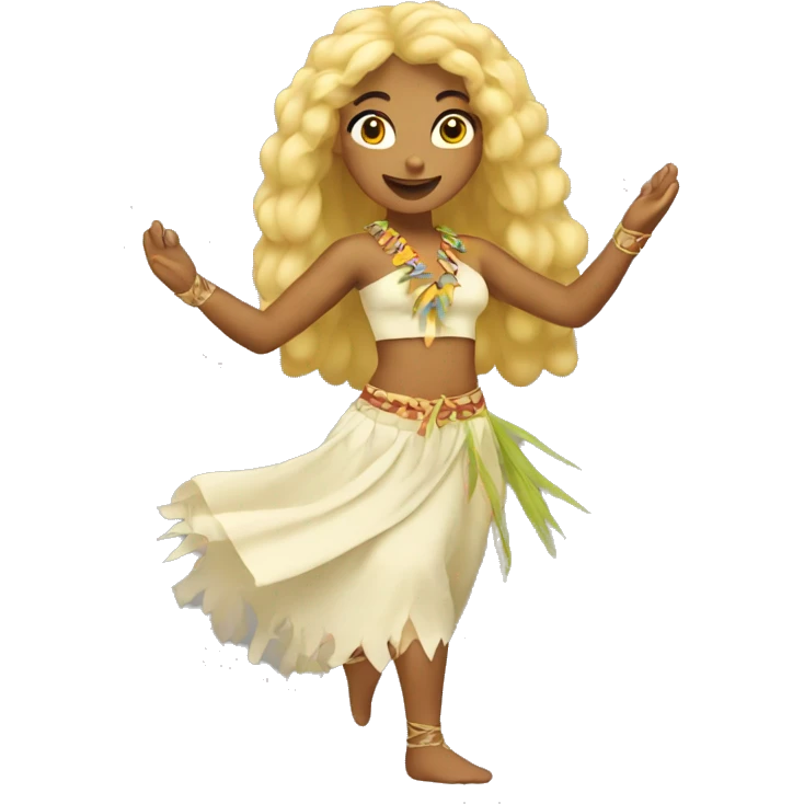 Blond tahitian dance girl emoji