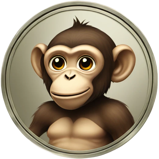 Monkey on a coin emoji
