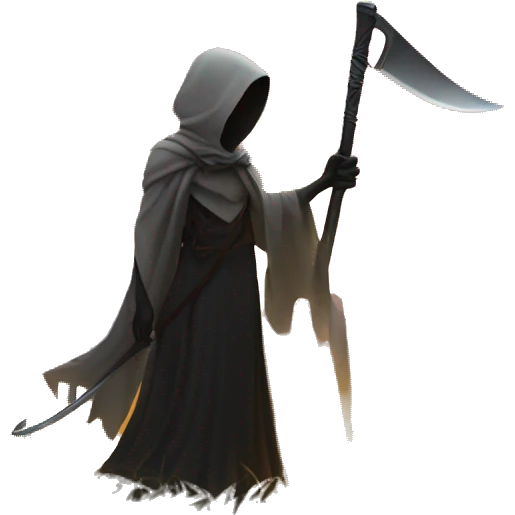 Death with a scythe and setting sun emoji