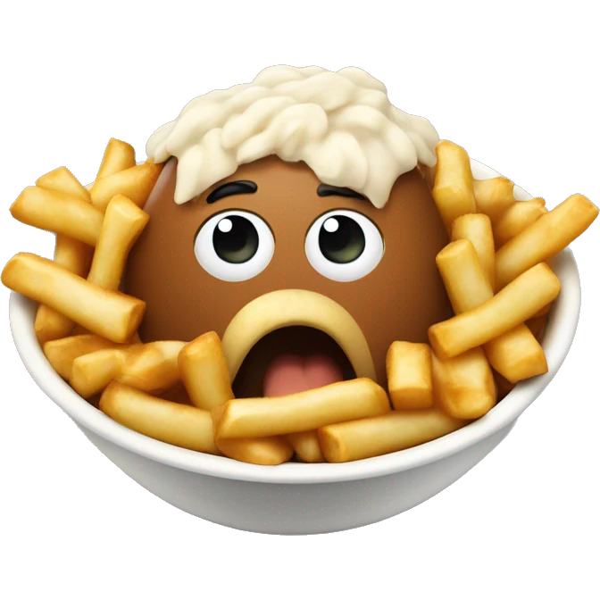 Poutine mange du riz emoji