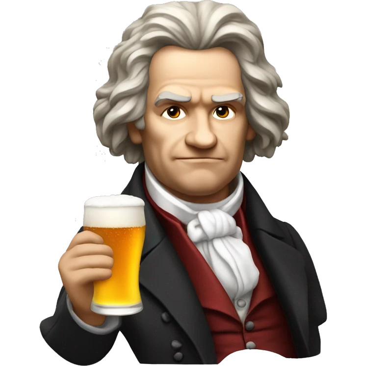 Beethoven with beer emoji
