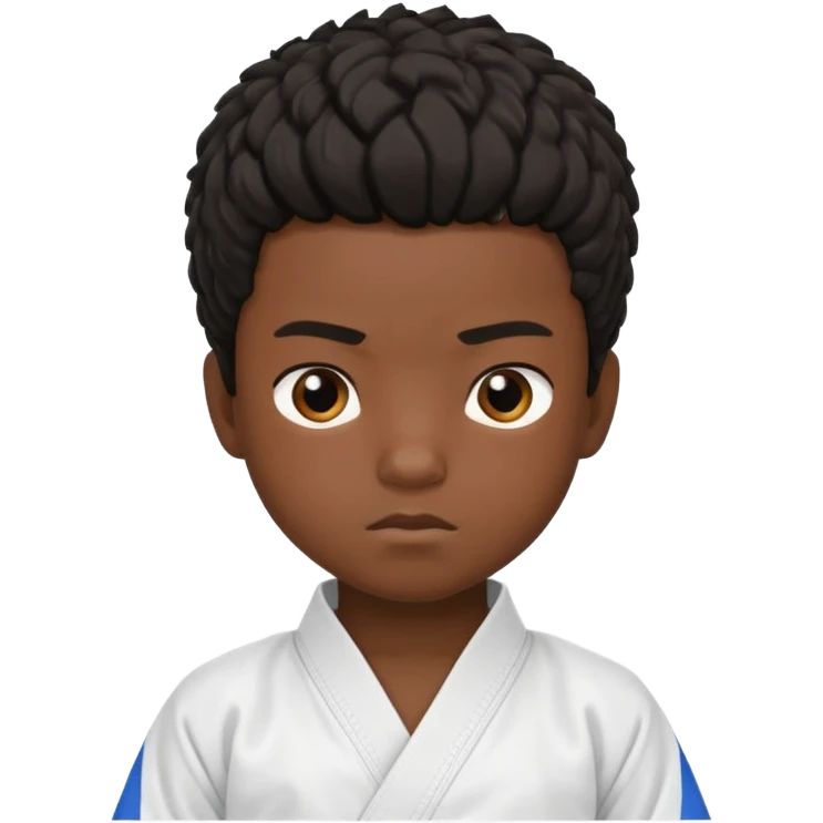 karate boy, black skin, african hair style emoji