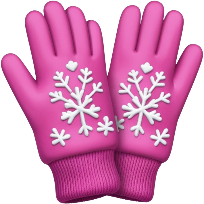 Cozy pink winter gloves emoji