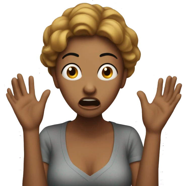 create a scared woman with her hands on herface emoji