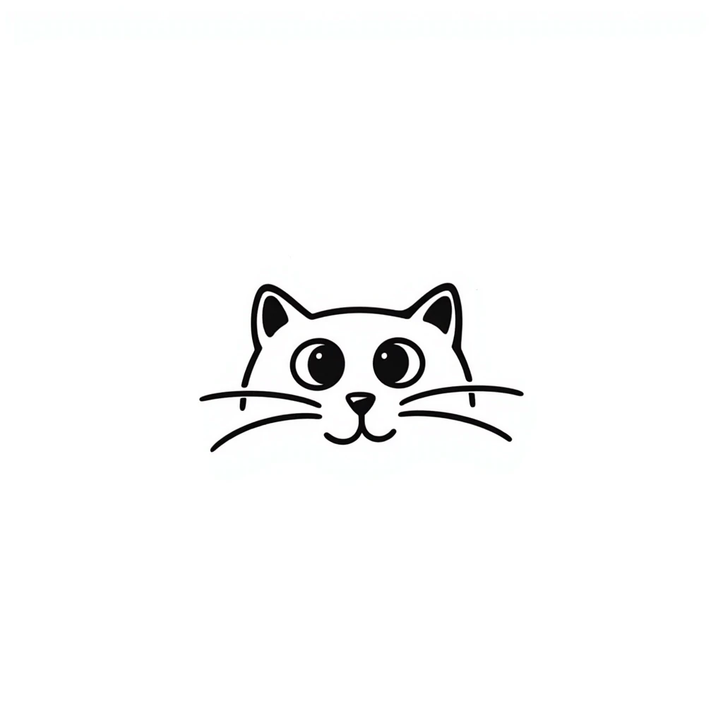 simple cat face with whiskers emoji