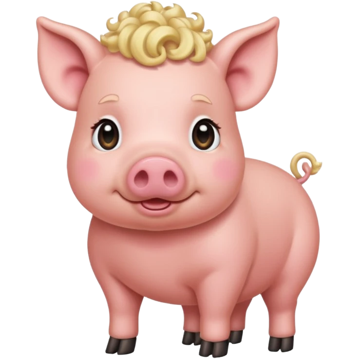 blonde haired pig emoji