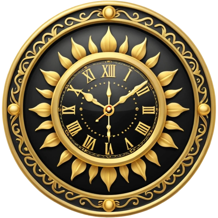 black sun clock emoji