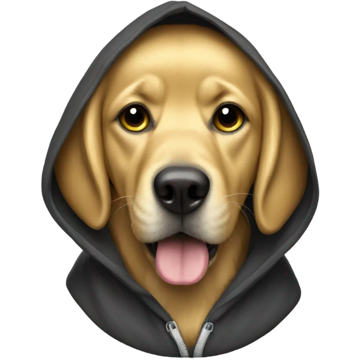 Golden dog with hoodie emoji