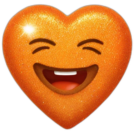 Orange heart with glitter emoji