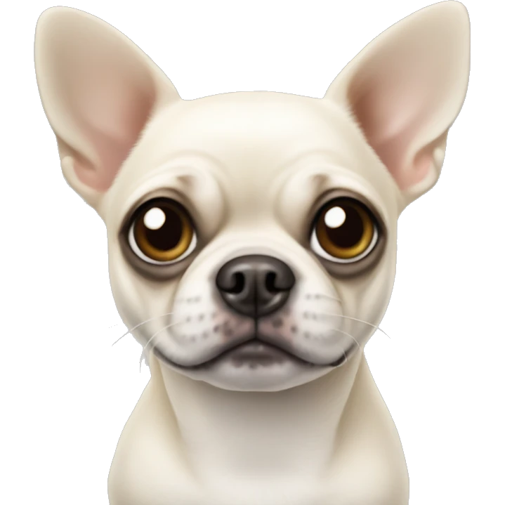 White, chihuahua-pug emoji