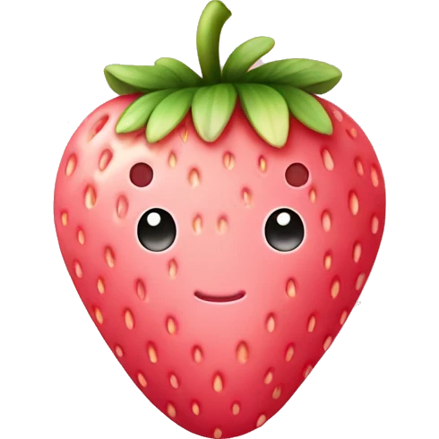  Single pastel pink cute strawberry fruit emoji