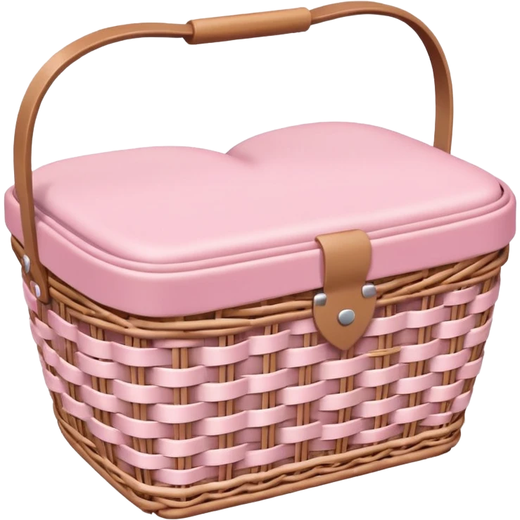 Baby pink heart shaped picnic basket emoji