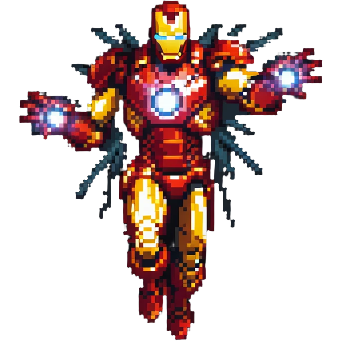 Iron Man flying with repulsor beams emoji