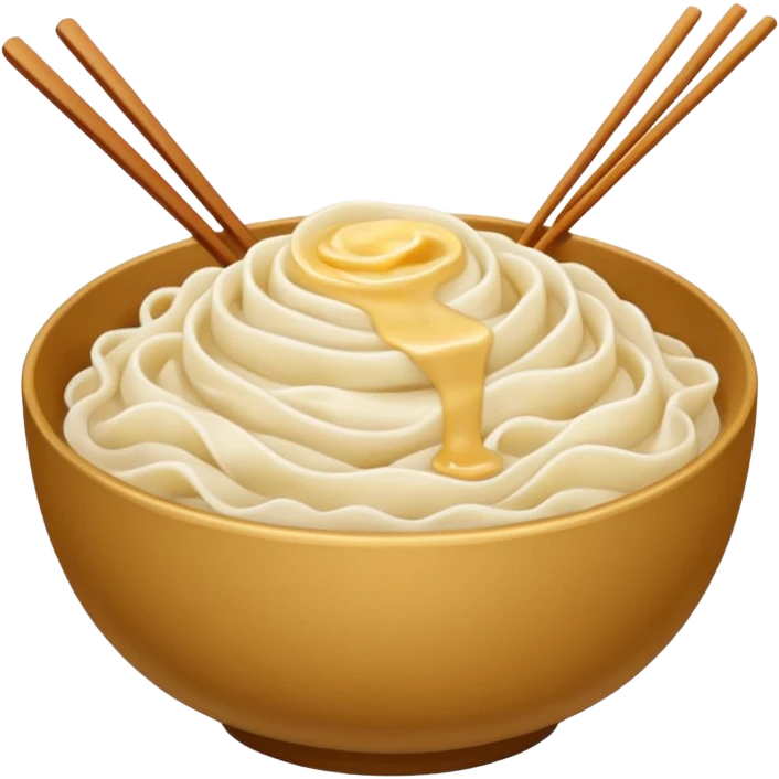 Rice noodles mixed with mashed potatoes emoji