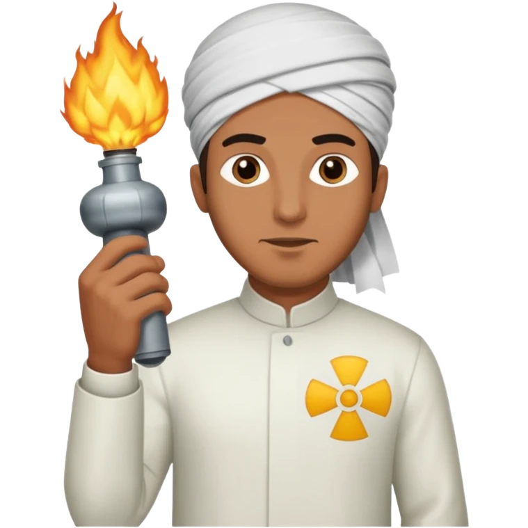 Muslim man holding a nuke emoji