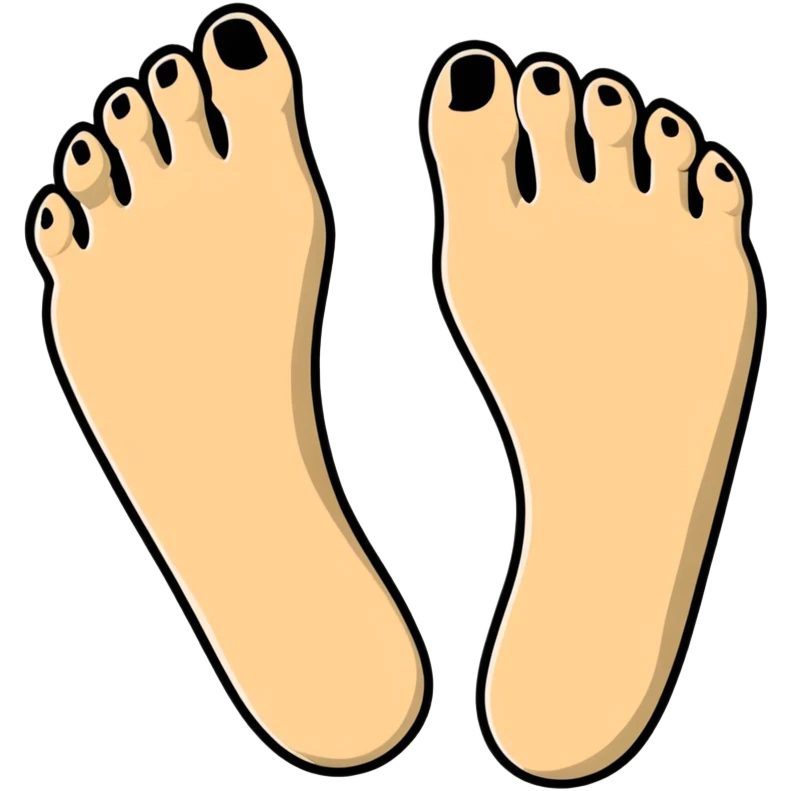 colorful foot with toes widely splayed out emoji