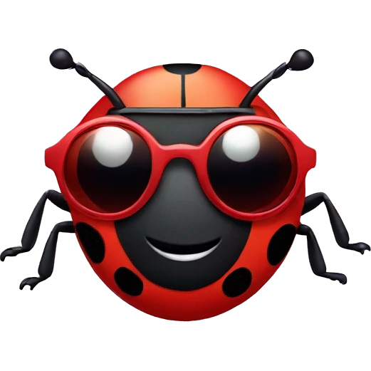 Ladybug wearing sunglasses emoji