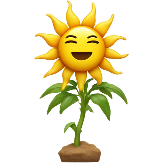 Sun with arms legs and a smiley face  emoji