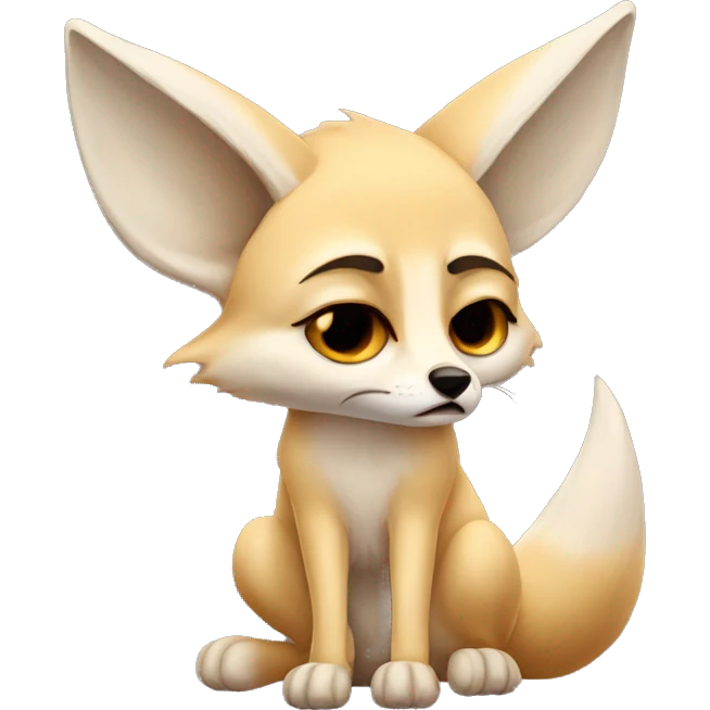 Sad Fennec Fox Crying emoji