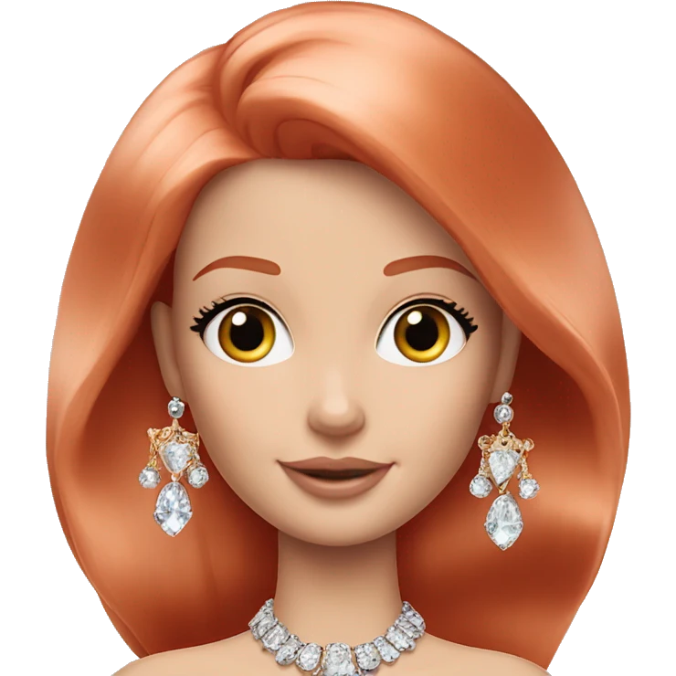 Pale red-hair barbie with Jewellery  emoji