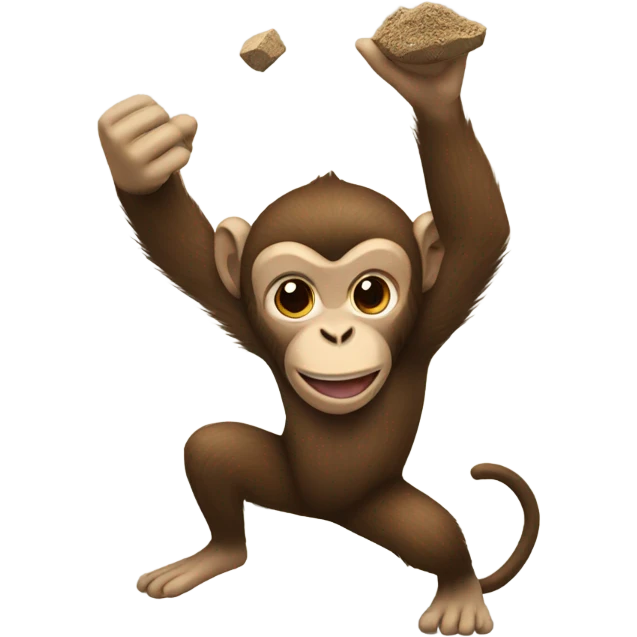 Monkey throws dirt   emoji