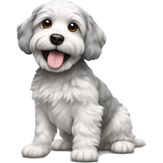 Havapoo grey and white emoji