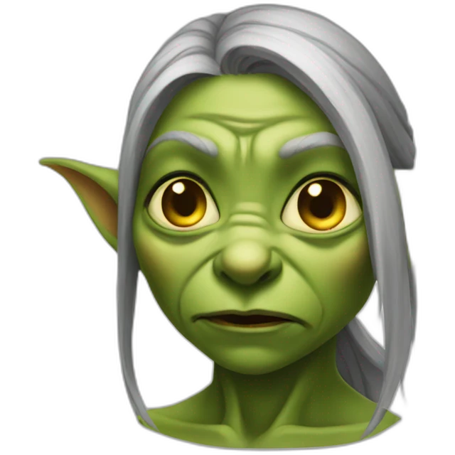 female goblin wrinkles evil emoji