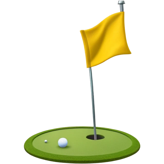 Yellow pin flag on golf green emoji