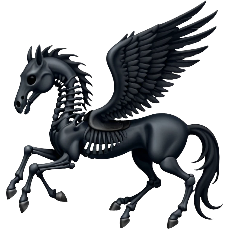 thestral: Winged horses visible only to those who have witnessed death and understand its significance. emoji