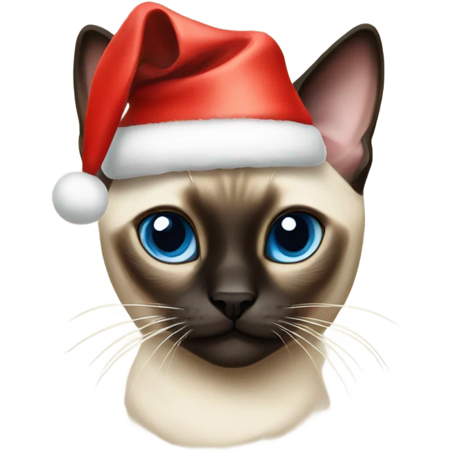 Siamese cat with christmas decoration emoji