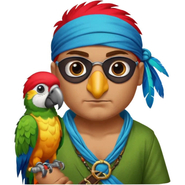 pirate and parrot emoji