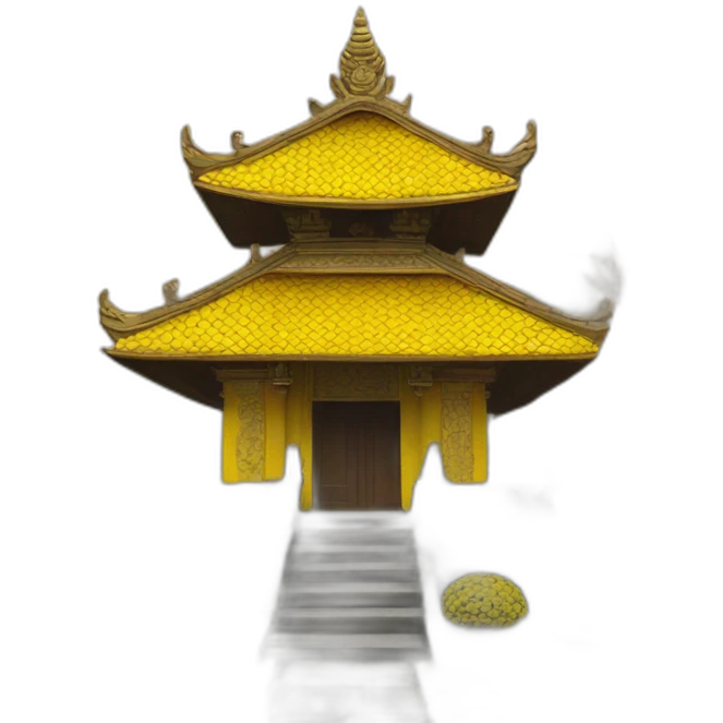 Balinese temple with yellow umbrella emoji
