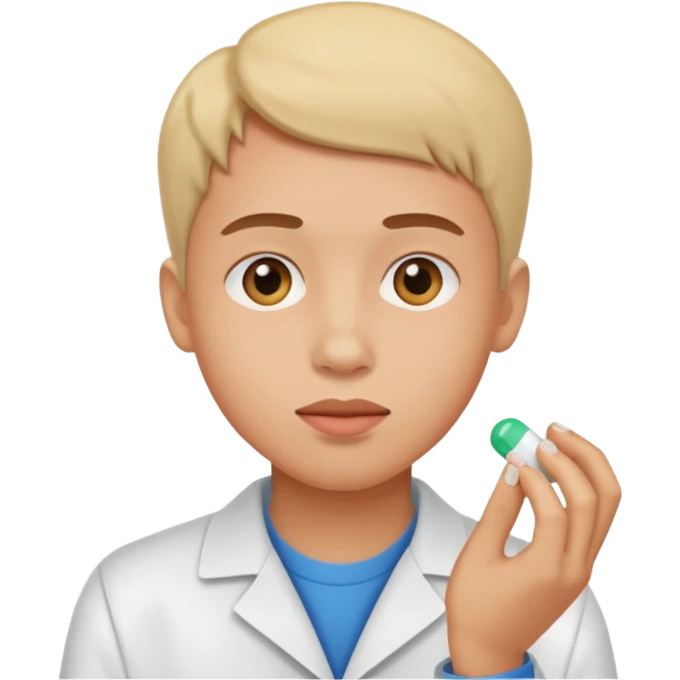 Joven tomando pastilla emoji