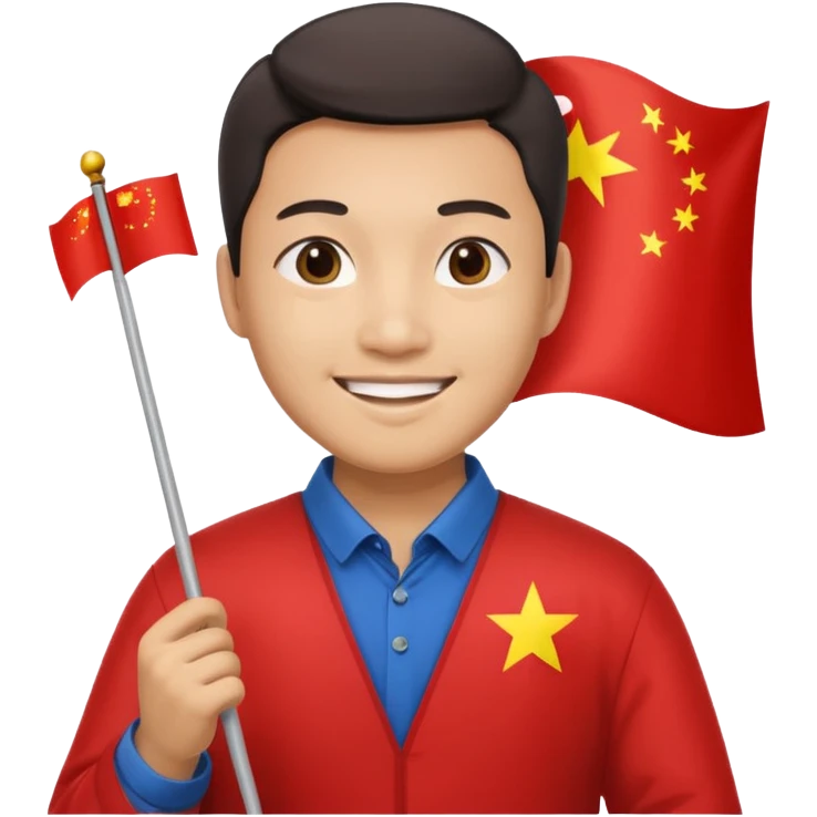 A Chinese man with a Chinese flag emoji