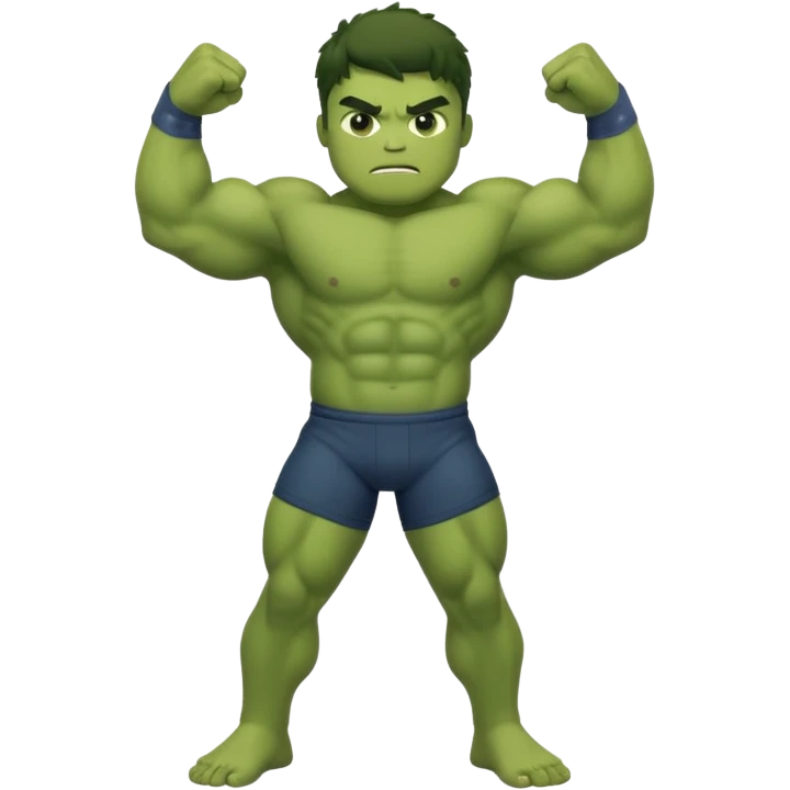 kid hulk flexing arms full body long pants emoji