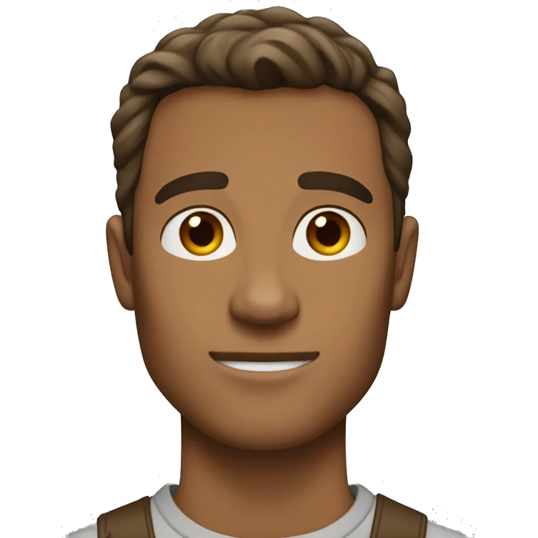 a tan skin brown hair sharp jawline man emoji