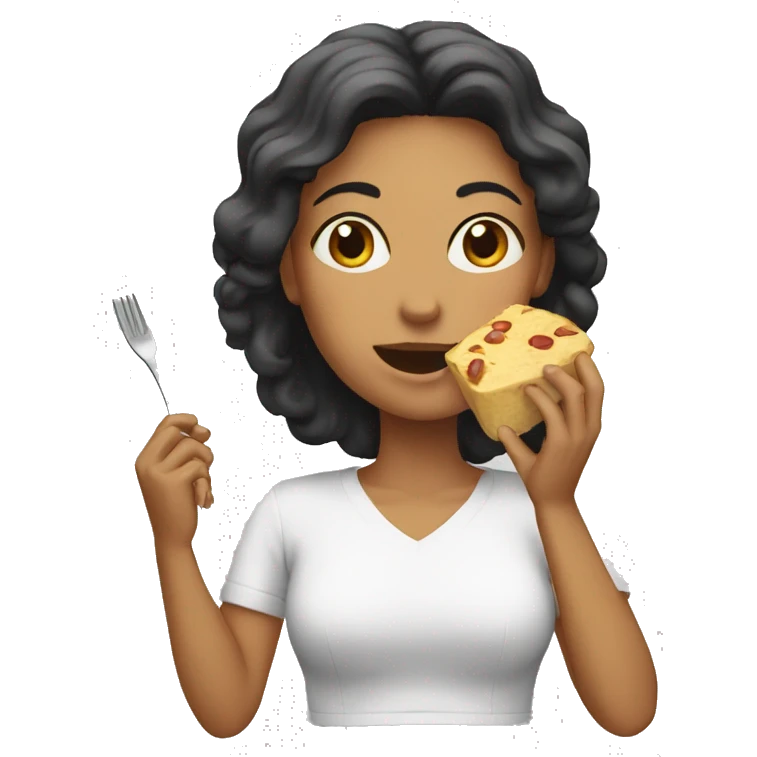 Mujer comiendo emoji