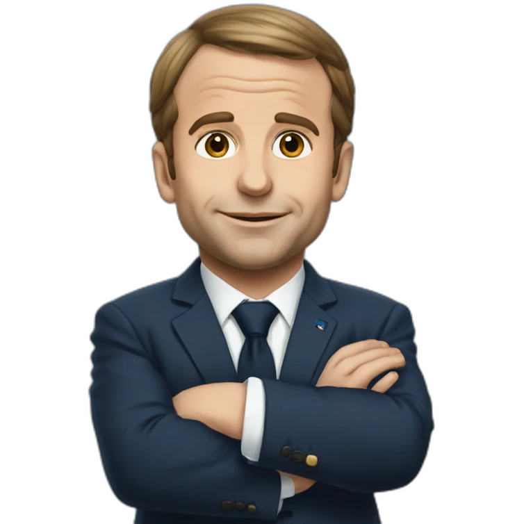 Macron déguisé en bébé emoji