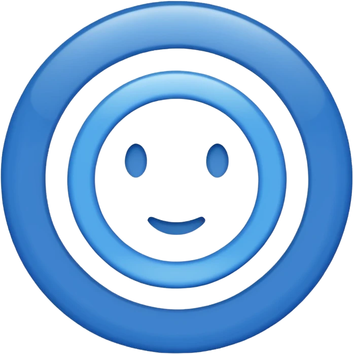 Fait un rond bleu et au milieu un v large blanc emoji