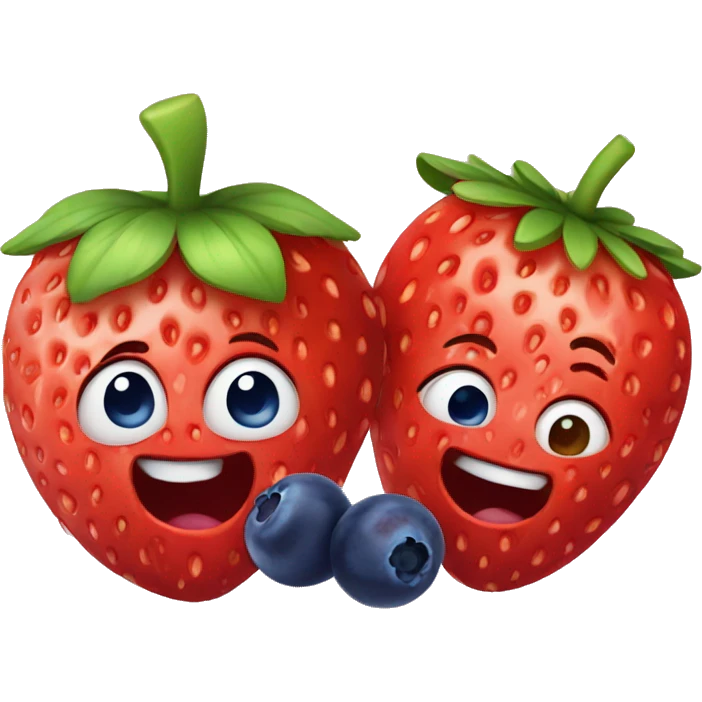 Strawberry and blueberry  emoji