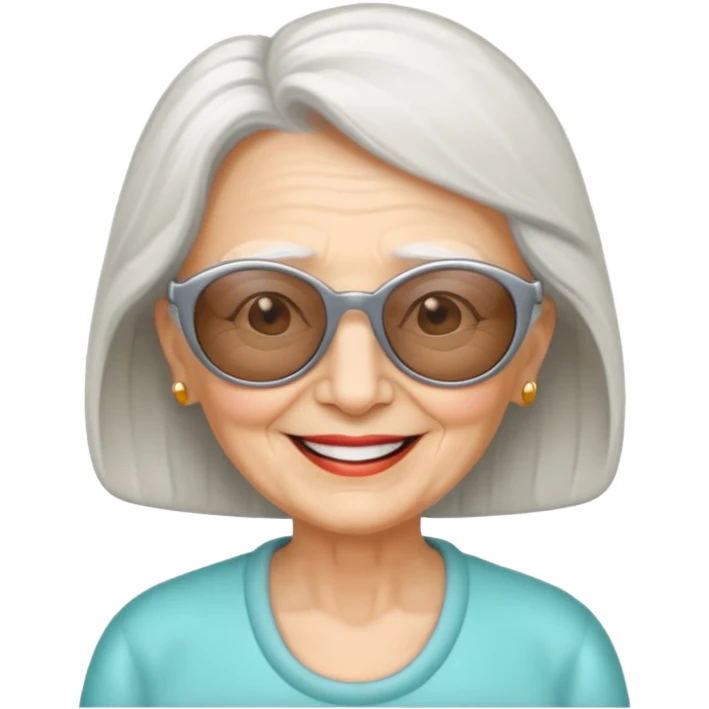 old lady wearing sunglasses emoji