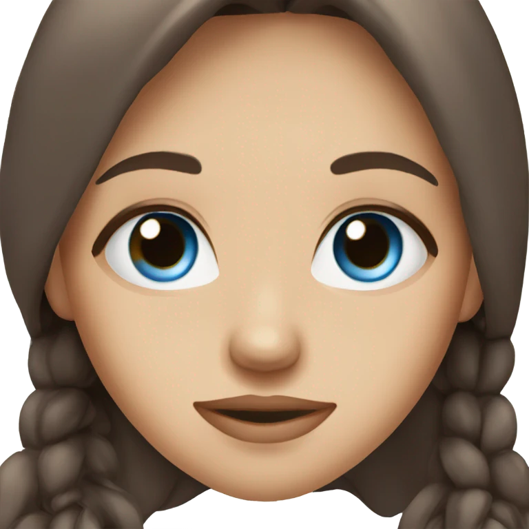 Beautiful girl with warm skin and long dark brown hair and blue eyes emoji
