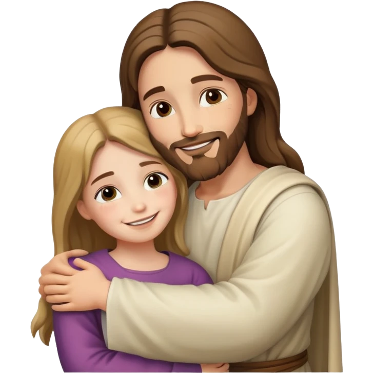 Jesus hugging  a Girl  emoji