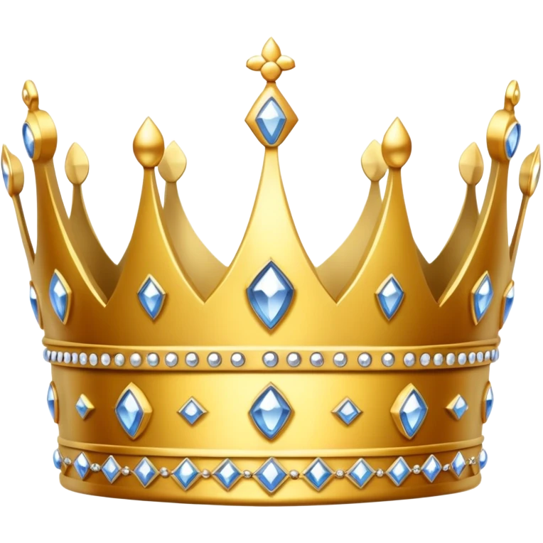 Gold queen crown with silver gems  emoji