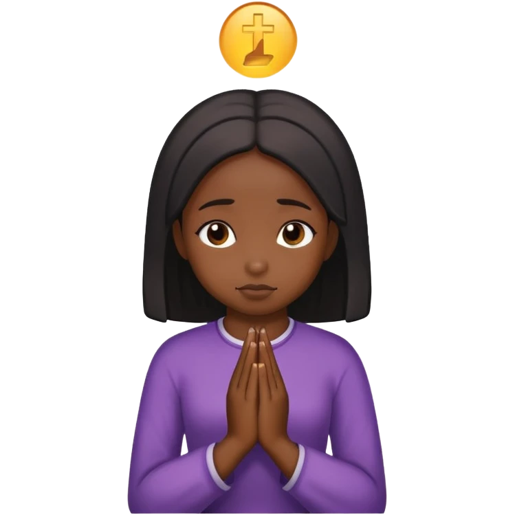 dark black girl praying emoji