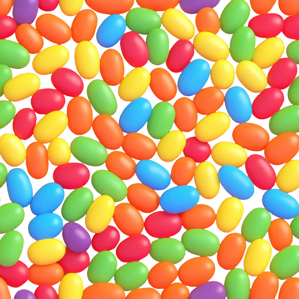 assorted colorful jelly beans candy, transparent background emoji