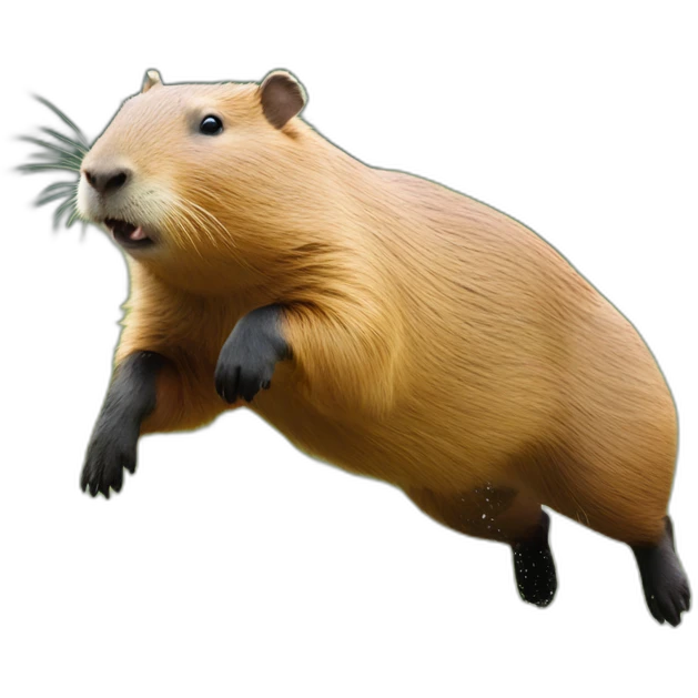 Capybara jumping emoji