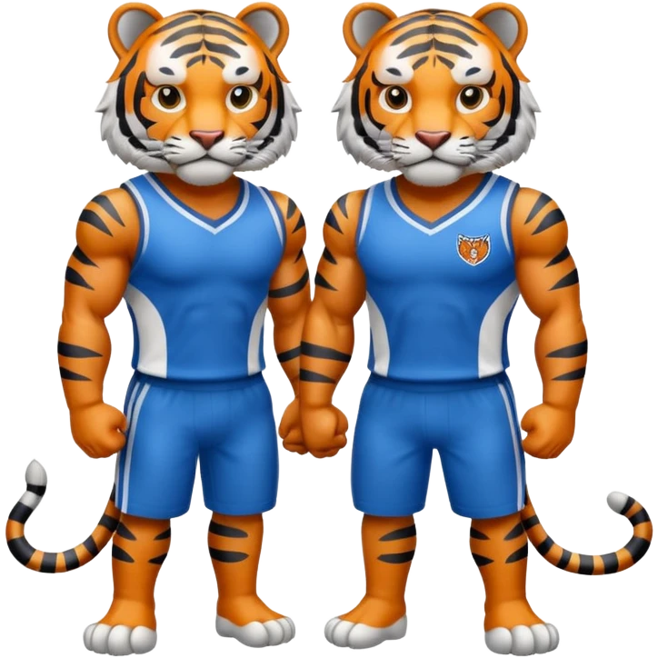 Tigers american football with blue jerseys emoji