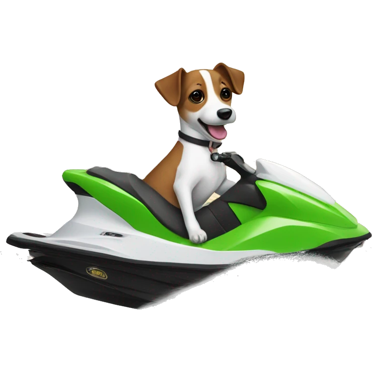 Jack Russel on a jet ski  emoji