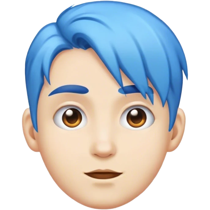 A real person face emoji and hair is a blue brain emoji